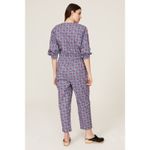 Rachel Comey  Holt Geometric Print Purple Blue Puff Sleeve Ankle Jumpsuit Size 4 Photo 2