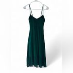 Reformation  Emersyn Dress Emerald Green Midi Ruffle Hem Sweetheart Size 0 Photo 4