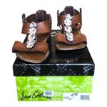 Sam Edelman Galina Coffee Bean Zip Back Leather Gladiator Sandals Womens Sz 7.5M Photo 4