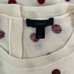 J.Crew  Cream Wool Sleeveless Red Sequin Polka Dot Sweater Tank Size Medium Photo 2
