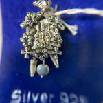 VTG German Sterling Silver Moving Parts Swinging Pendulum Cuckoo Clock Charm Photo 2