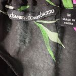 Dennis Basso  Black Sheer Black Peasant Top with Floral Graphic + Tassels size M Photo 6