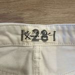 We The Free  People White Denim Distressed Button Fly Raw Hem Skirt Size 28 Photo 5