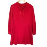 Jill Jill Stuart  Women’s Red Bow Tie Long Sleeve Mini Dress size 14 Photo 1