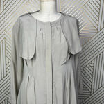 Nellie Partow Zip Front Beige Cream Silk Trench Dress Size US Small Tan Photo 1