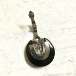 Black silver tone rhinestone pendant necklace Photo 6