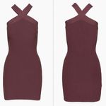 Babaton aritzia sculpt neck ribbed bodycon criss cross mini dress Photo 1