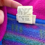 Vintage 90s LL Bean Purple Printed Fleece Zip Up Sweater, Size Medium Pink Photo 5