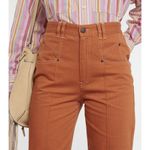 Isabel Marant  Lirokae Herringbone High Rise Pleated Jeans Terracotta FR 36 US 4 Photo 1