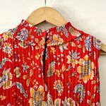 NANETTE Nanette Lepore Saffron Floral High Neck Pleated Midi Dress Sz 6 Red Photo 4