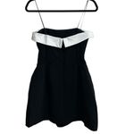 Amanda Uprichard  Lucienne Strapless Skort Romper Dress In Black & Ivory Photo 7
