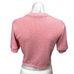 ZARA Women's Pink Cable Knit Short Sleeve Pullover Sweater Shirt Crop Top Size L Photo 1