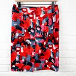 Anthropologie  Vanessa Virginia Corduroy Pencil Skirt Red Floral Women’s Size 4 Photo 1