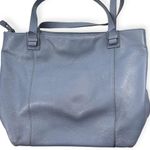Henri Bendel  Large Tote Zipper Shoulder Bag Satchel Gray Leather Lock Photo 1