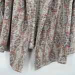 Lucky Brand  Aztec Open Front Cardigan Gray Woven Southwestern Boho Size M Photo 4