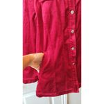 Chico's Chico’s Snow White Crushed Velvet Jacket Women’s size 2 Dark Red Button Photo 3