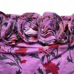 Anthropologie Floral Ruched Strapless Ruffle Top XS Lilac Pink NWT Photo 2