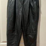 BLANK NYC Black Leather Trousers with Belt Photo 0