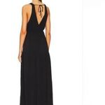 l*space L* Emma Cover Up Dress Women’s Size XS Black Maxi Slit Deep V Drawstring Photo 1