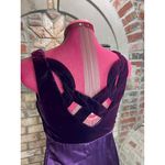 THML Dress purple velour satin empire waist knee length y2k Photo 5