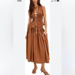 Free People  Gesibelle in Macadamia Brown skirt set A line Medium NWT Photo 5