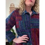 90s Boucle Patchwork Shacket size 16W Blue Size L Photo 3