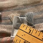 Joseph A  Heathered Pastel Stripe Lightweight Tassel Fringe Sweater Size Medium Photo 5