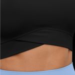 Halara  medium black cropped long sleeve thumb hole Crossover cropped yoga top Photo 3