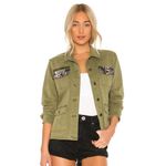 Pam & Gela  Green Snakeskin Utility Army Jacket Size Small Photo 0