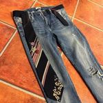 Leonard Paris Neck Tie Belt Jeans Blue Size 30 Photo 0