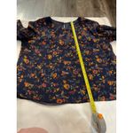 Madewell Ruffle Sleeve Climbing Vine BlueOrange Floral Blouse M Boho Cottagecore Photo 5