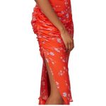 Nicholas Triangle Top Slip Dress Red Orange Floral Size 4 Photo 5