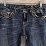 Miss Me  Easy Boot Jeans Sz 30x31 Distressed Rhinestone Pockets Photo 6
