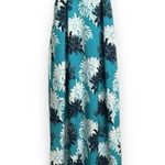 Loft  Womens Floral Racerback Halter Turquoise Maxi A-Line Dress Size 8 Lined Photo 0
