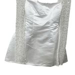 Babyboo NWT Dolly Mini Dress Ivory Satin Beaded Long Sleeve Women’s XS Photo 4