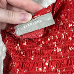 Everlane  Red White Floral The Smock Maxi Dress Photo 3