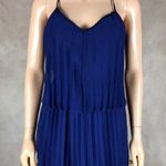 Bar III Blue Pleated Chiffon Popover Dress NWT SMALL Photo 2