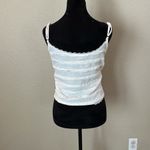 Women's White Lace Trim Tank Top Size L Photo 4