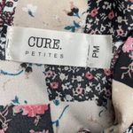 Cure. Petites Women's Floral Colorblock Lace Illusion Tie Neck Blouse Top PM Black Size undefined Photo 6