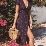 Realisation Par 💕💕 The Teale Midi Wrap Dress ~ Wilde Cherry Print XXS NWOT Photo 2