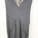 Tadashi Collection 100% Silk Black Sequin Long Formal Cocktail Evening Dress 2 Photo 8