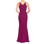 Dress the Population  Iris Thigh-High Slit Crepe Trumpet Gown Dark Magenta Medium Photo 3