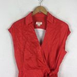 Anthropologie  Maeve Open-Back Satin Wrap Midi Dress Orange Small Photo 4