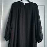 SheIn Raglan Lantern Sleeve Flounce Hem Swiss Dot Dress Photo 2