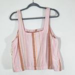 a.n.a  Pink Striped Crop Top Cotton Striped Boho Top Size XL NWOT Powder Pink Top Photo 2