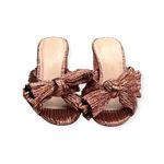 Loeffler Randall new  𒀭Emilia Pleated Bow Mule Heel 𒀭Metal Rose Plissé 𒀭 6.5M Photo 7
