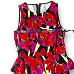 Kate Spade  New York Peplum Floral Dress size 2 Red Pink Photo 4