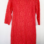 Vince Camuto  Orange Lace 3/4 Sleeve Sheath Mini Dress Women's Size 8 Photo 0