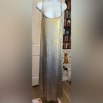 Anthropologie  Sleeveless Heather Shine Draped Back Maxi Dress Size Small Photo 3