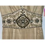 NWT Mandalay Dark Pearl Beaded Empire Waist Maxi Long Evening Gown Womens Size 6 Silver Photo 2